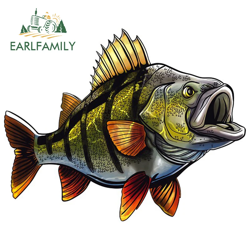 

EARLFAMILY 13cm x 10.4cm for Fishing Fish RV Car Stickers Motorcycle Decal Laptop Vinyl Car Wrap Anime Surfboard Decals Decor