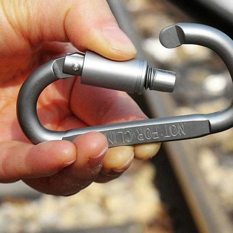 Practical D Shaped Aluminum Alloy Climbing Keychain Equipment Hook Karabiner Mosqueton Carabiner