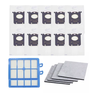 10 шт. пылесборники S-Bag и 2 шт. H12 Hepa фильтр + 4 шт. моторный хлопковый фильтр подходит для Philips Electrolux Cleaner Fc90