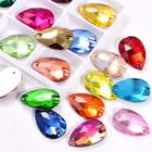 Слеза много цветов Хрустальные стразы пришивные стразы плоские стеклянные стразы с обратной стороны стразы s свадебное платье B3839