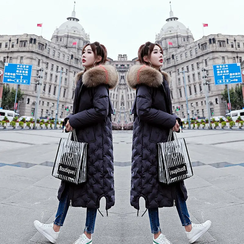 Overknee Thickening Self-cultivation Heavy Seta Lead Baby's Breath Down Jackets Girls Long Fund Loose Coat T - 1802 |