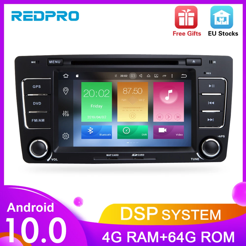 Android 10.0 9.0 car DVD Radio Multimedia Player For SKODA/Octavia 2009-2013 Audio GPS Video Stereo Navigation Headunit | Автомобили и