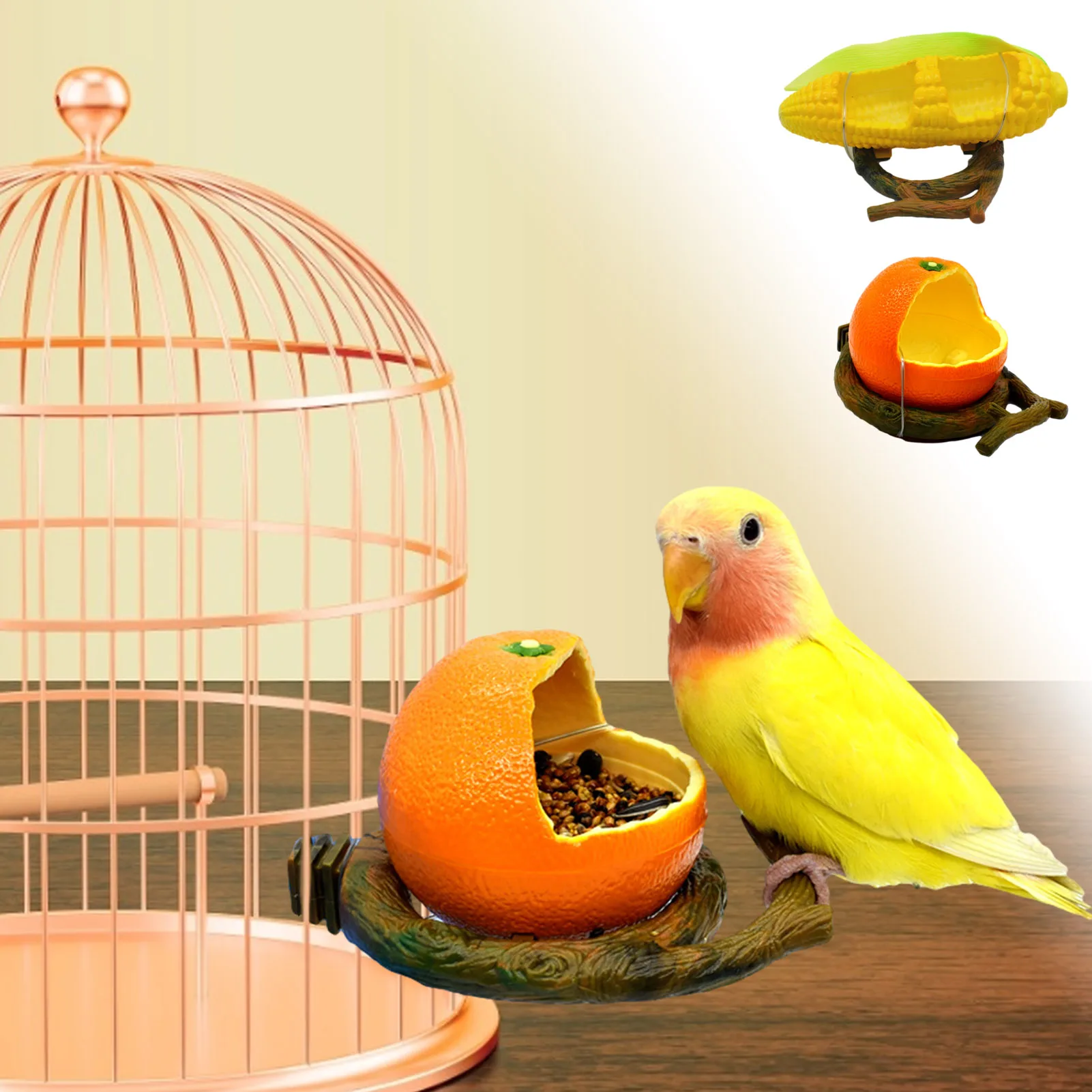 Pet Birds Hanging Cage Bowl Dish Cup Anti-turnover PlasticFeeding Food Drinking Feeder For Parakeet Lovebird Finches