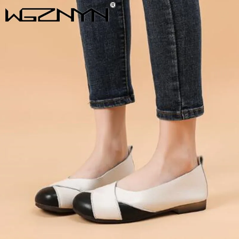 

NEW Fashion Mixed Colors Women Genuine PU Leather Retro Shoes Spring Summer Cross Slip on Flat Leisure Loafers Women Moccasins