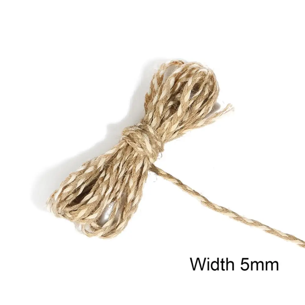 01-width 0.5cm 5 м натуральная джутовая тканевая веревка Подарочная коробка фоторамка плетение из веревок Свадебные сувениры обертывания Украшение - Цвет: 01-width 0.5cm