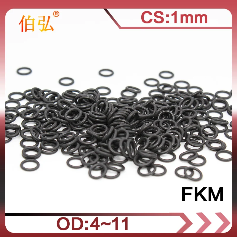 

10PCS/lot Fluorine rubber Ring Black FKM O ring Seal 1mm Thickness OD4/5/6/7/8/9/10/11mm Rubber O-Ring Seal Gasket Ring Washer