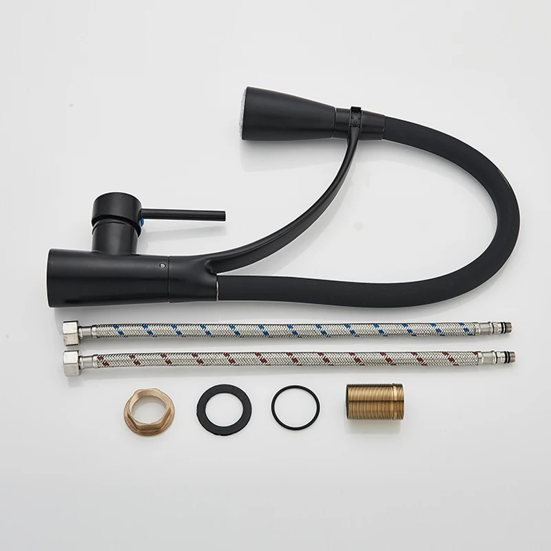 Смеситель для кухонной раковины черный смеситель светодиодный распылитель с