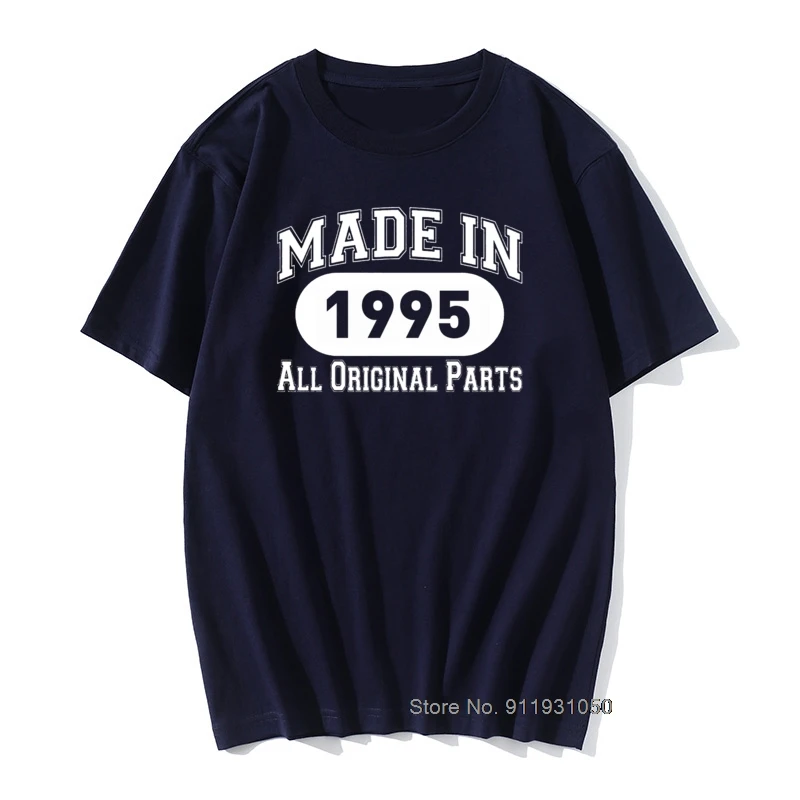 

Tops T Shirt Men made in 1995 Retro Print Custom 100% Cotton Round Neck boy friend Male Anniversary Tshirt XS-XXXL