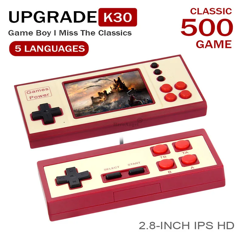 Портативная игровая консоль K30 портативная для классических видеоигр с AV-выходом