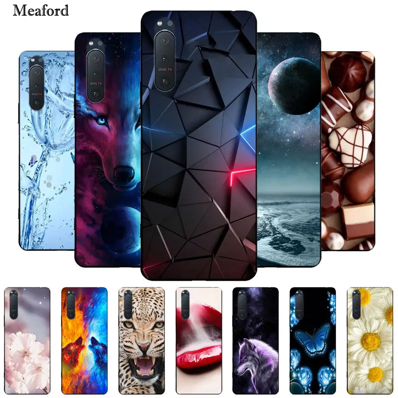 Чехол для Sony Xperia 5 II черный бампер Силиконовый ТПУ мягкий чехол телефона 2020 Xperia5