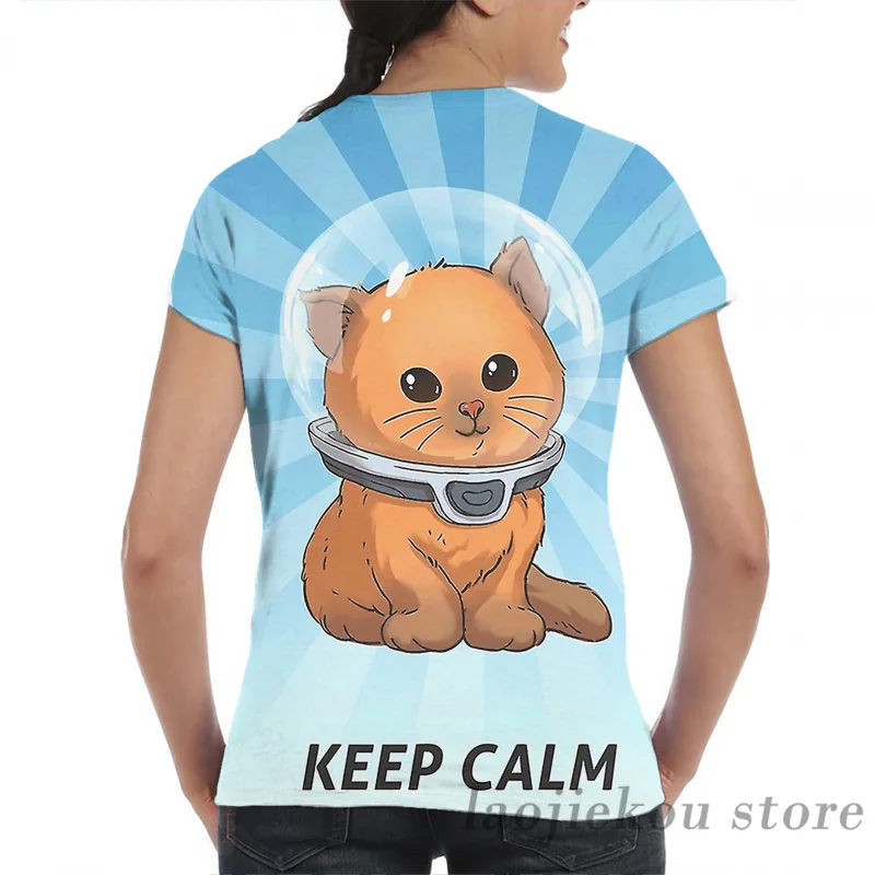 Мужская футболка Subnautica с надписью Keep Calm Kitty женская модная принтом по всей длине