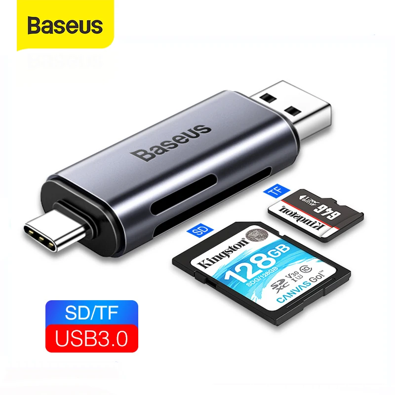 Baseus USB кард ридер SD TF карта 3 0 кардридер смарт память Type C адаптер для считывателей