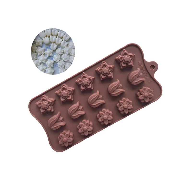 

DIY Silicone Mold Tulip Three-dimensional Silicone Chocolate Model Ice Tray Small Soap Candy Biscuit Creative Baking Mold