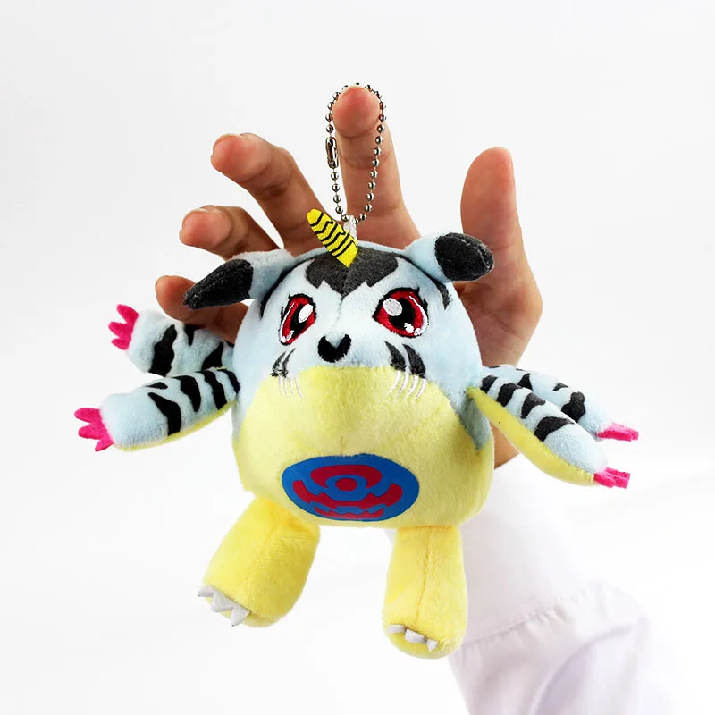 12cm Gabumon 8 стилей Digimon Tail Gomamon Koromon Gabumon Patamon Palmon Agumon Piyomon Плюшевые игрушки Мягкая кукла мягкая подвеска для ключей - Цвет: 12cm Gabumon