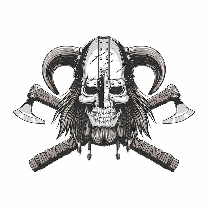 

SZWL Мультяшные наклейки на автомобиль с черепом Викинга, Солнцезащитная Водонепроницаемая наклейка, Виниловая наклейка JDM, бампер, багажник,...