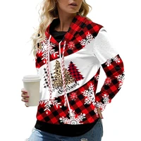 christmas snowflake print sweatshirt women clothes autumn winter hooded pullovers tops long sleeve casual oversized hoodie
