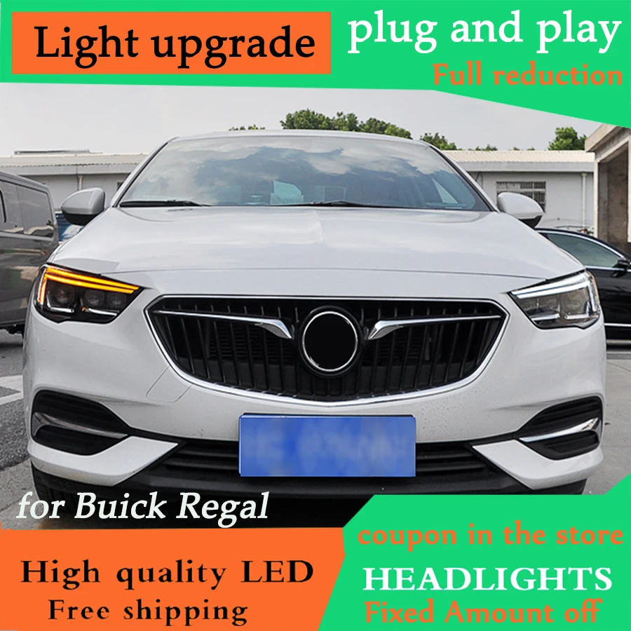 DY_L Автомобиль Стайлинг корпус передней фары для Buick Регал 2017 2018 2019 светодиодный DRL