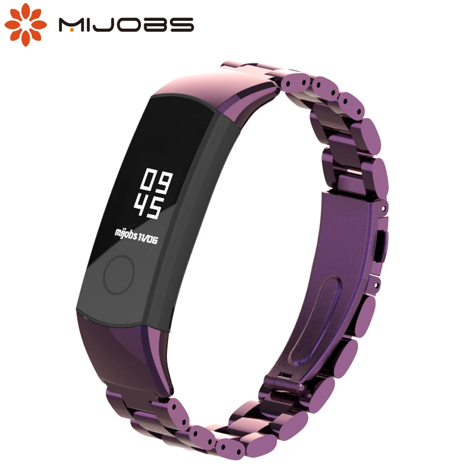 Mijobs ремешок для huawei Honor Band 4 5 стандартная версия Смарт-браслет металлический браслет из нержавеющей стали Honor Band 4 Correa