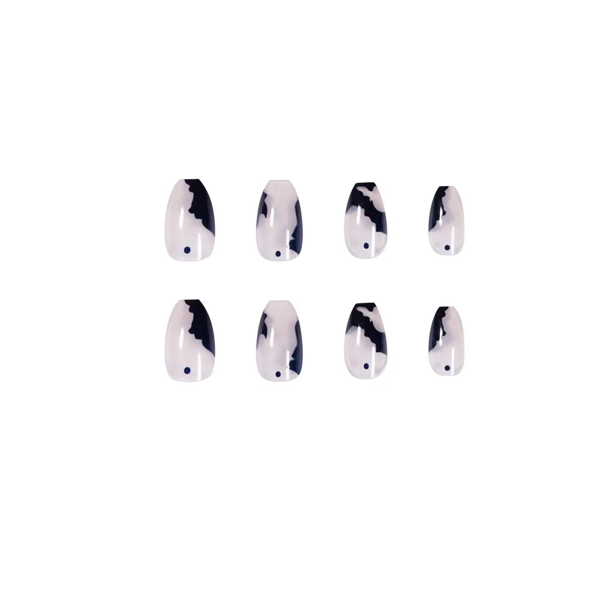 

Fake Nails Long Flat-Headed Simple Graffiti Wear Nail Stickers Finished Nails 24 With Glue TY