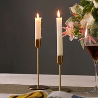 modern and simple wrought iron candle holder metal crafts home decoration accessories wedding holiday candle holder crafts 2pcs