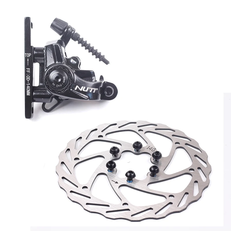 NUTT Mechanical Road Bike Disc Brake Double Action Flat Mount 140mm 6-Bolts Rotor Bicycle Caliper Front &amp Rear | Спорт и