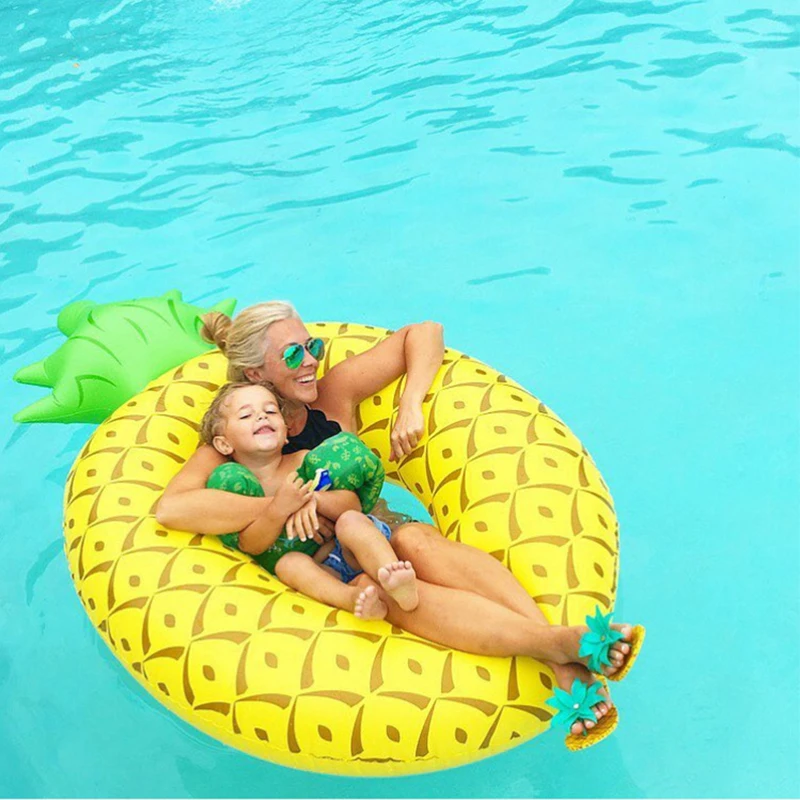 

Summer Outdoor Activities Inflatable Pineapple Swimming Ring Pool Buoy Mattress Thickened PVC Summer Seat Ring Toy