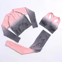 123pcs set seamless womens yoga set workout clothes fitness sportswear gym clothing long sleeve high waist tight sports suits