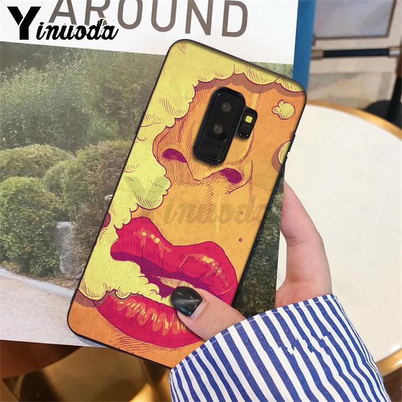Yinuoda сексуальная девушка красный Стикеры-губы, корпус под плетенную сумку чехол для телефона для samsung S9 S9 плюс S5 S6 S6edge S6plus S7 S7edge S8 S8plus