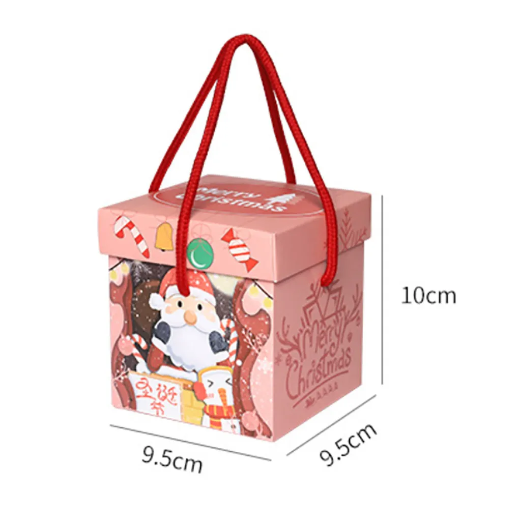 18pcs Christmas Gifts Packaging Box Paper Square Cube Apple Candy Container Present For Friends Presentes De Natal | Дом и сад