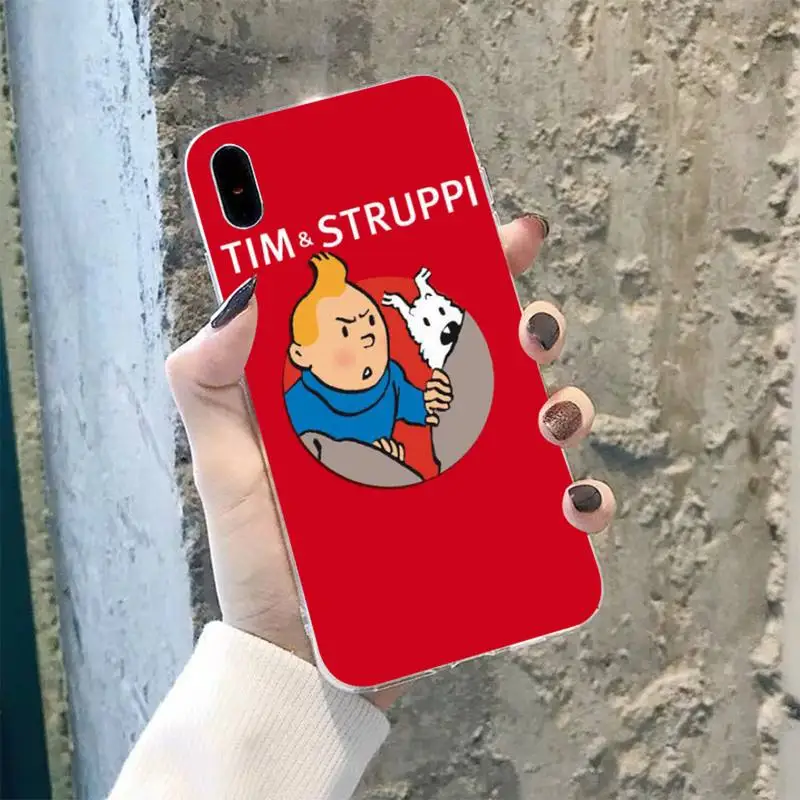 Милый телефонный чехол TOPLBPCS с изображением Приключений Тинтина украшенный