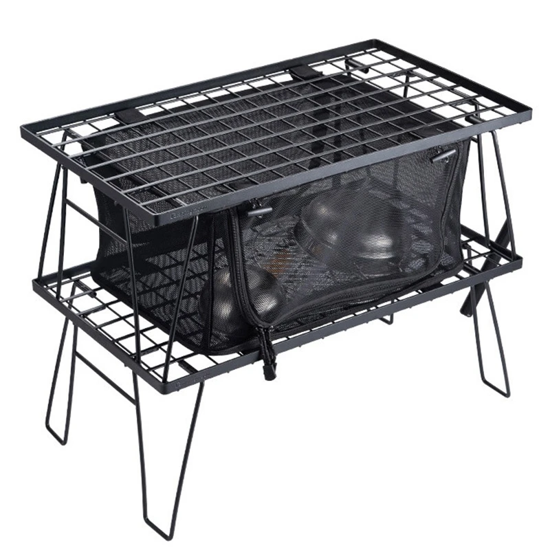

Outdoor Dishware Storage Bag Portable Folding Fiber Mesh Hanging Bag Kitchen Utensils Drain for Camping Picnic Bbq