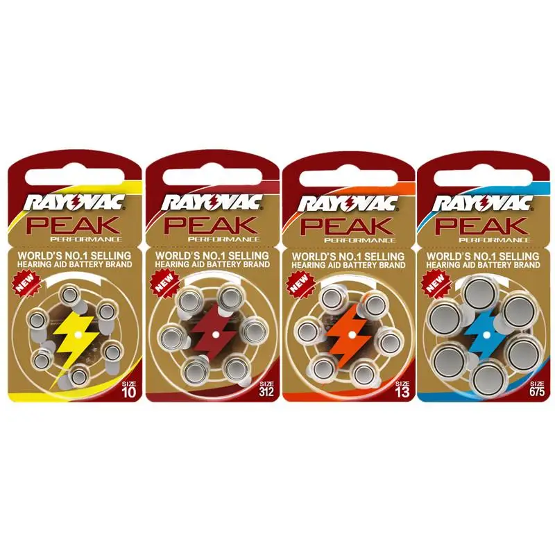 

30 PCS Rayovac PEAK High Performance Hearing Aid Batteries. Zinc Air A10 10A ZA10 E10 P10 PR70 Button Battery For Hearing Aids