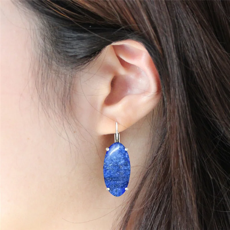 Большие Винтажные серьги в форме глаза из натурального лазурита тигра унакита