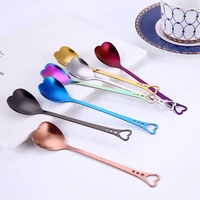 1pcs 304 stainless steel coffee spoon long handled ice cream dessert tea spoon creative kitchen accessories for snack dinnerware