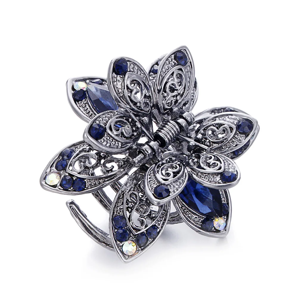 

Women Fashion Hair Clips Vintage Grab Clips Crystal Point Drills Hair Claws Rhinestone Alloy Headwear Accessories