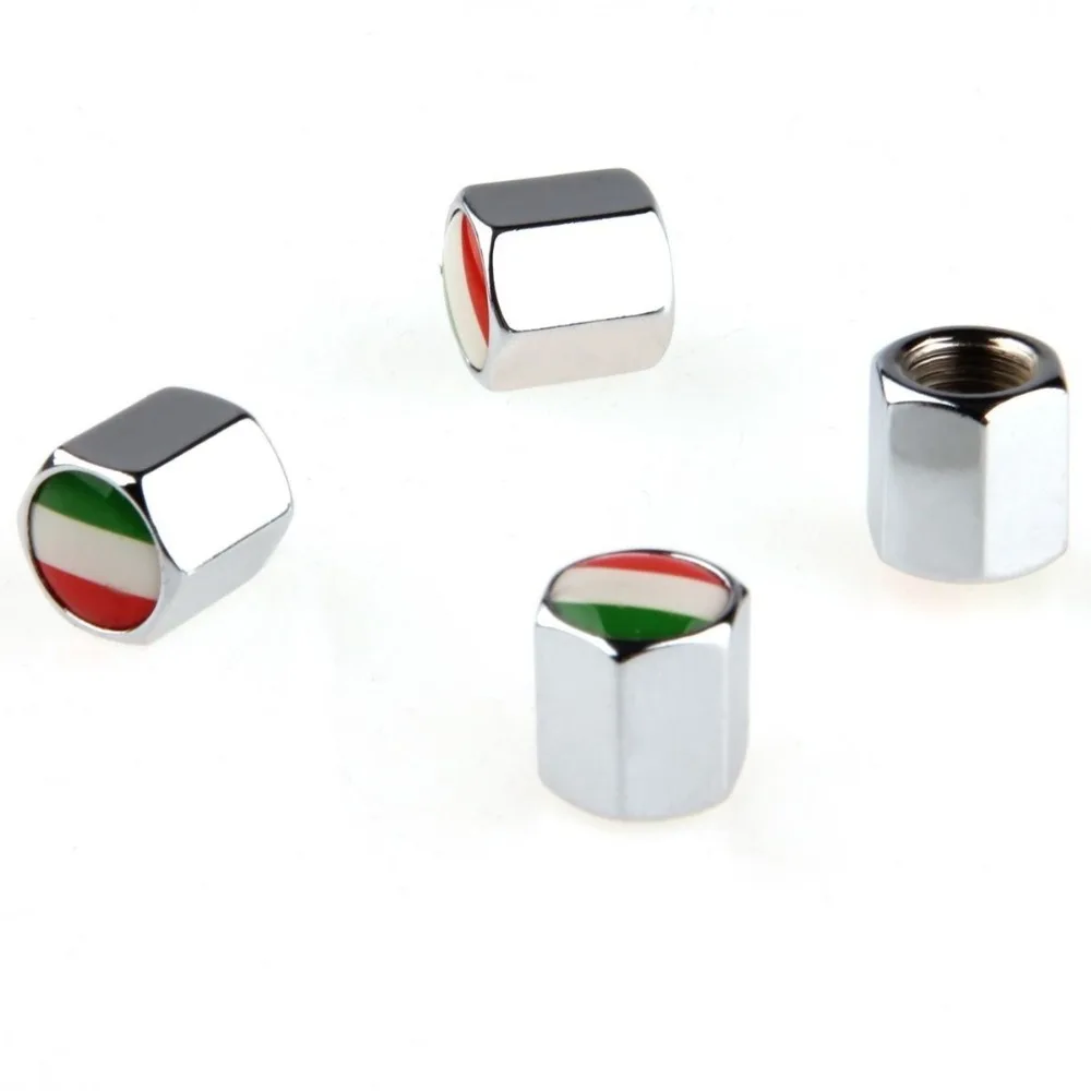 Автомобильные шины с итальянским флагом из нержавеющей стали черные 4 шт./компл.