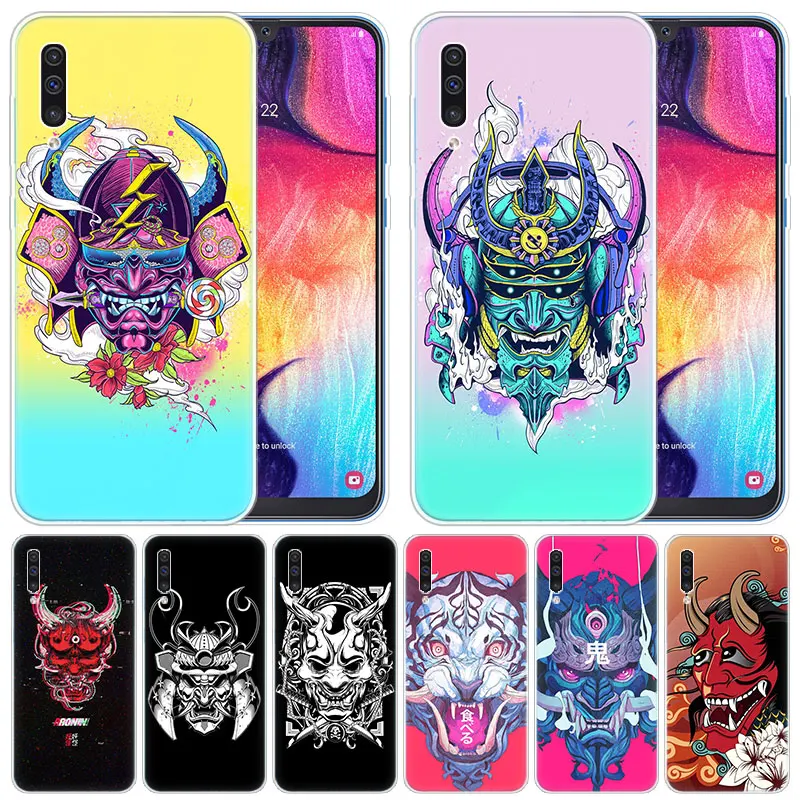 Мягкий силиконовый чехол с японской маской Oni для Samsung Galaxy A50 A70 A80 A40 A30 A20 A10 A20E A2 CORE A9