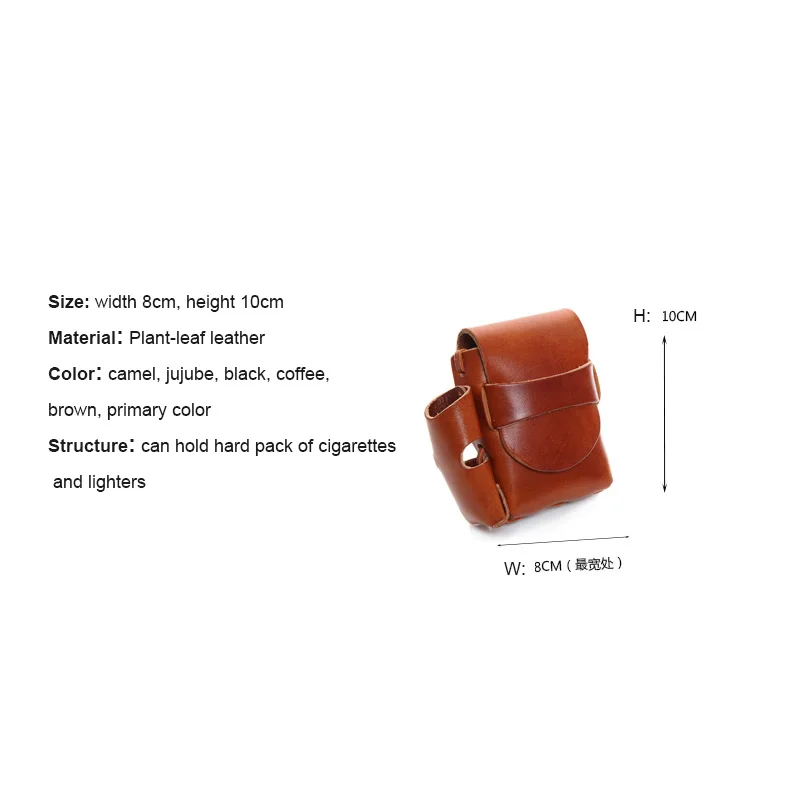 

BISON DENIM Genuine Leather Vintage Cigarette Case And Lighter Bag Holder Case Wallet Bag Portable Storage Bag QB030-BR5020
