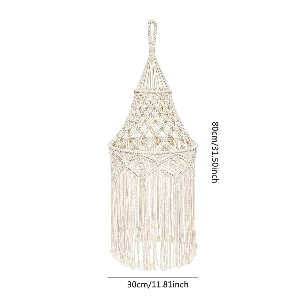 

80cm Dormitory Bedroom Hanging Pendant Macrame Lamp Shade Party Office Modern Festival Holiday Home Decor Living Room Wedding
