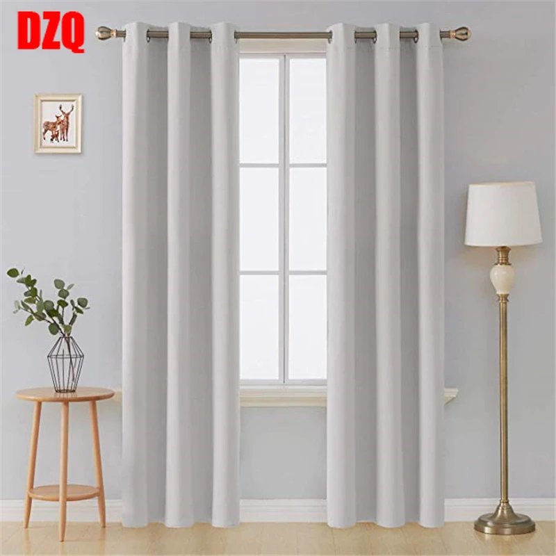 

White Thermal Insulated Blackout Curtains for Living Room bedroom gray thick window curtain treatment