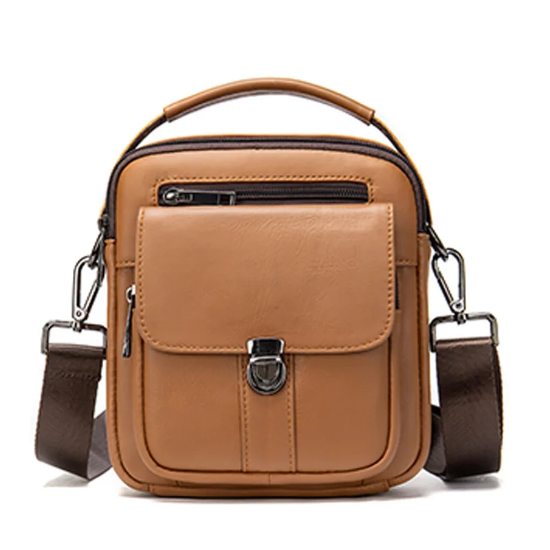 

Real leather bag men's bag new 2020 slung shoulder bag first leather European and American retro men's small satchel wallet