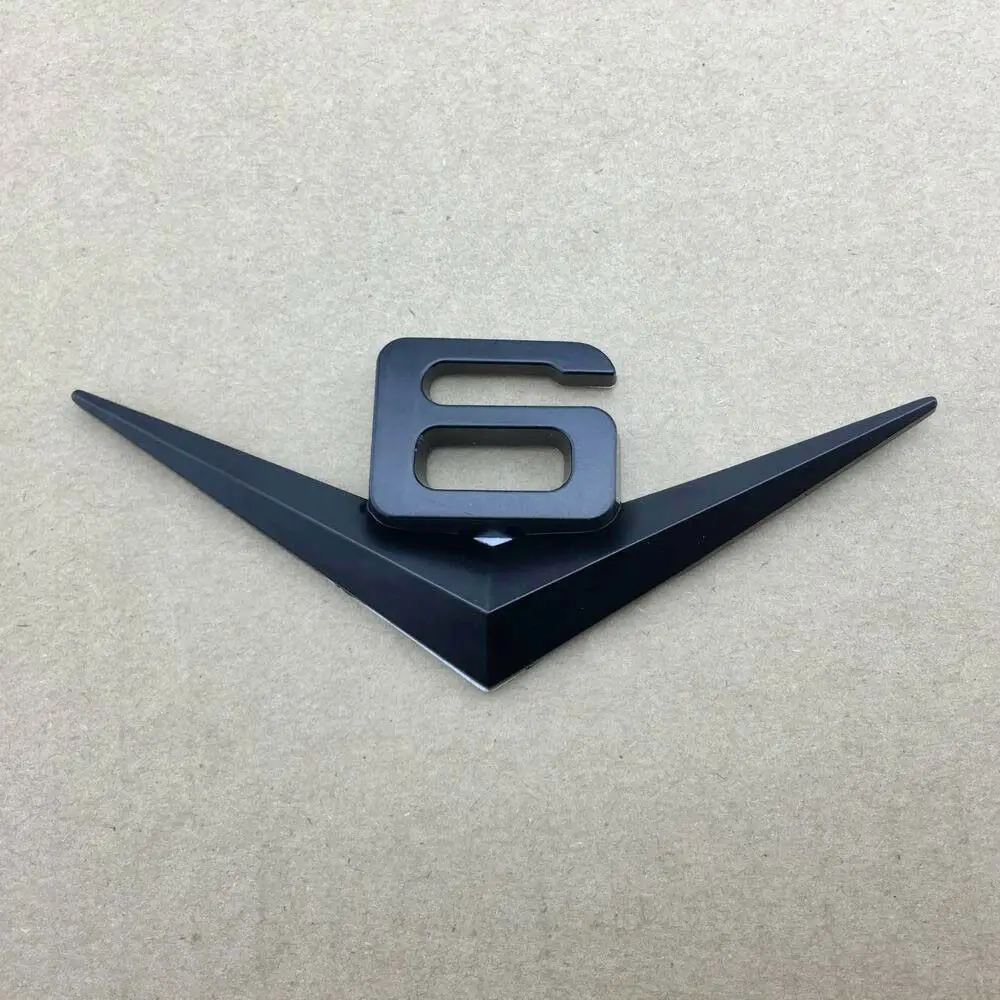 

Auto Car Matte Black V6 Vintage Logo Trunk Metal Emblem Badge Decal Sticker