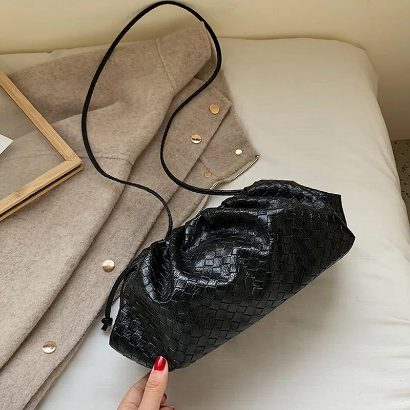 Брендовая дизайнерская плетеная Сумка пельмень женские сумки на плечо новинка