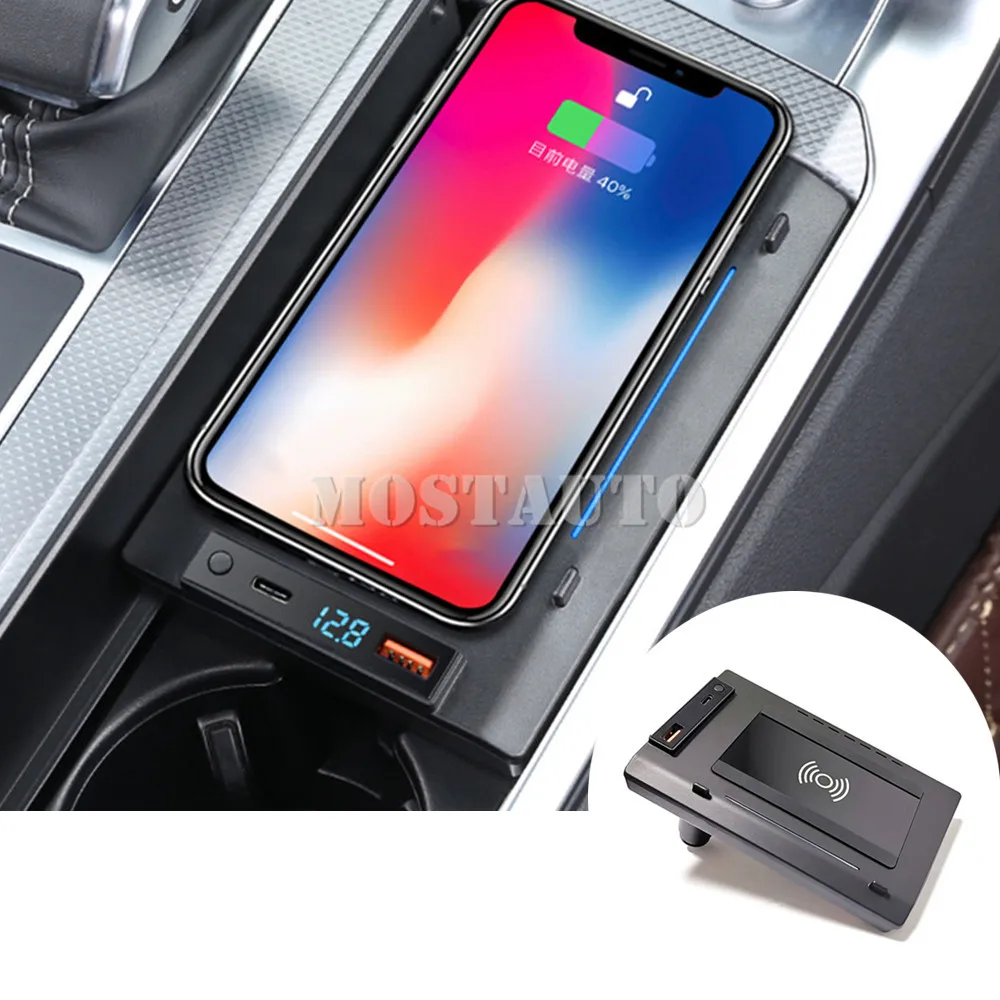 

The Phone With QI Wireless Charging For Audi A6 A7 S6 S7 Car Wireless Charger Phone Charger Center Console 2019-2021