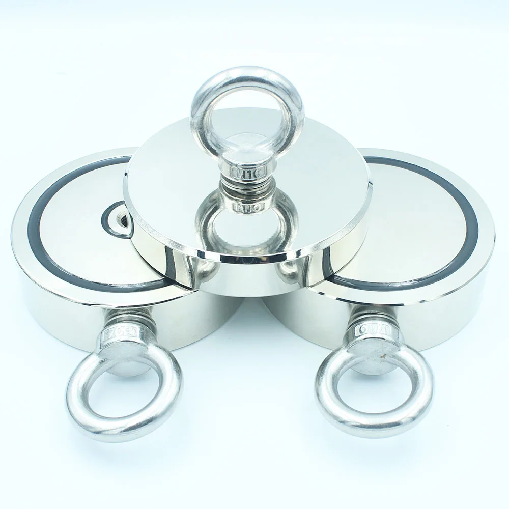 

Бесплатная доставка, супермощный Магнитный спасательный магнит с подвесным кольцом, Постоянный Магнит Nd-Fe-B для легкой сборки