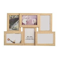 collage multiple picture frames for 6 photos in 4 x 6 inches wooden mdf wall mounting frame natural