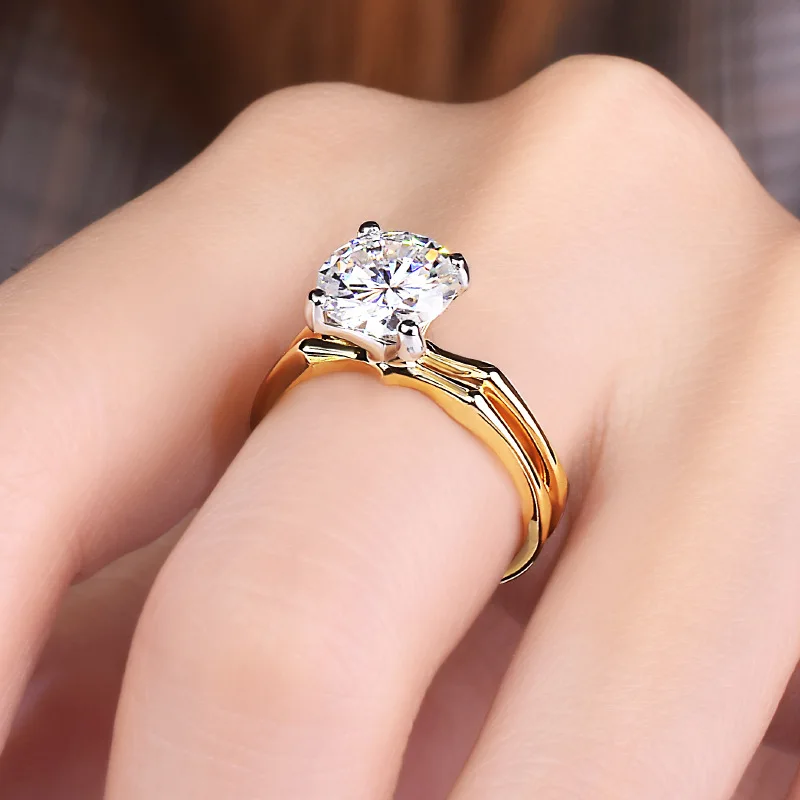 

Gold Rings Women Sterling Silver 925 Jewelry Original Design Luxury Engagement Wedding Exquisite Bamboo Unique Style Charm Party