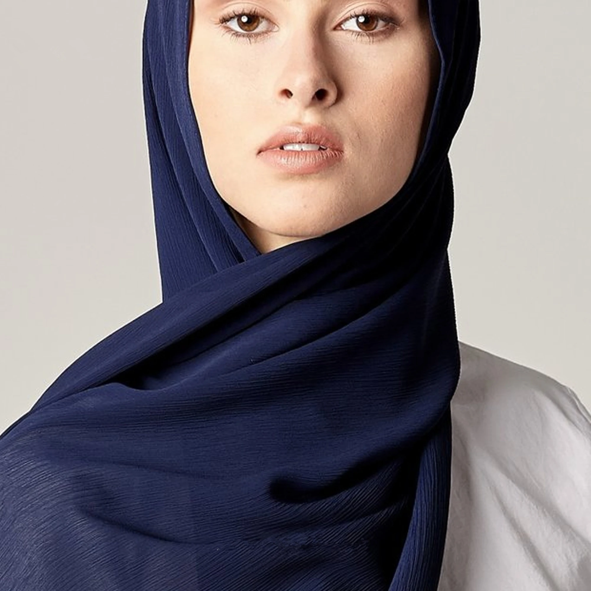 Модный женский простой креп шифоновый шарф/шарфы исламский мусульманский