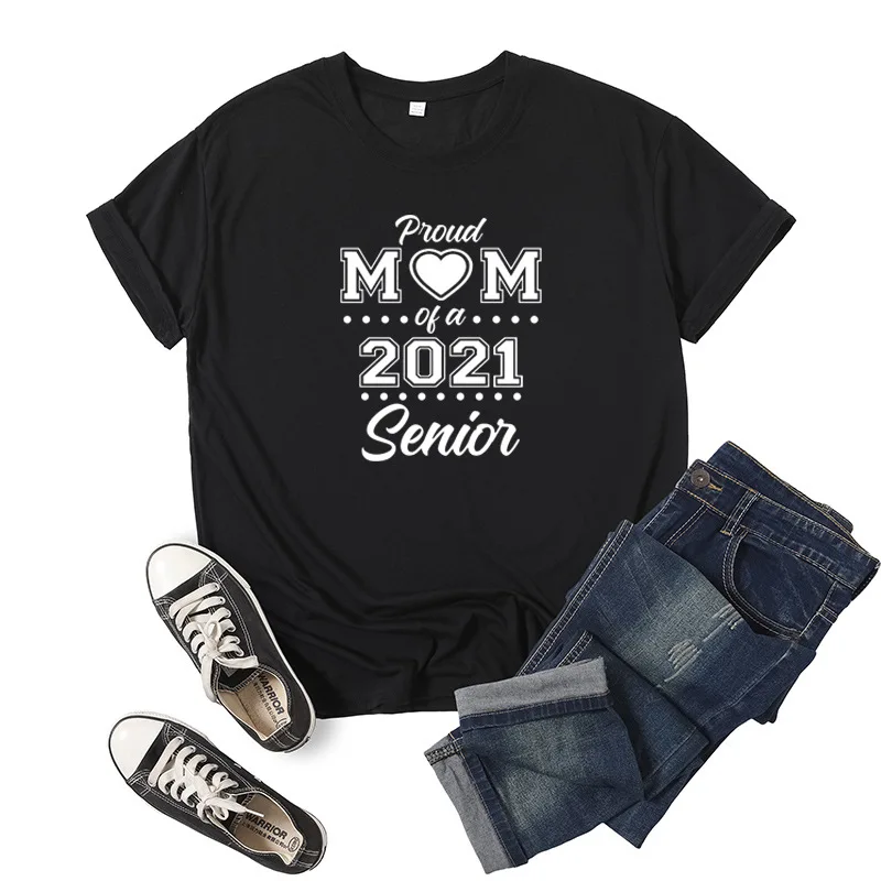 

Proud Mom Letter Print Women T Shirt Short Sleeve O Neck Loose Women Tshirt Ladies Tee Shirt Tops Clothes Camisetas Mujer