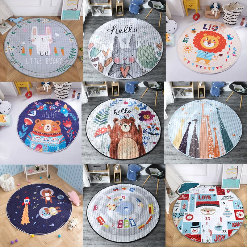 150 см детские игровые коврики с животными круглый Детский ковер хлопковый